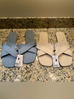 NWT BUNDLE DEAL - GAP Crisscross Sandals in Light Blue and Beige